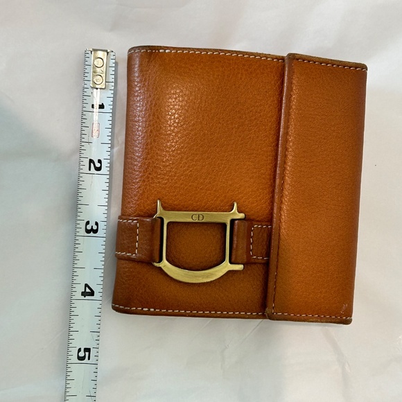 DIOR AUTHENTIC WALLET BILLFOLD Hardware Brown Coin Snap Unisex Vintage - Picture 7 of 8